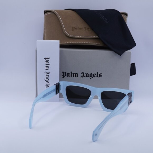 Palm Angels PERI10J MAGNOLIA 4007 Sunglasses Blue Rectangle Frame, Grey Lenses - Picture 9 of 9
